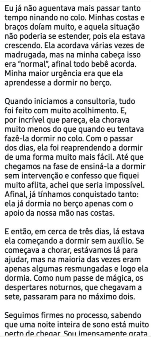 Depoimento de aluna 1